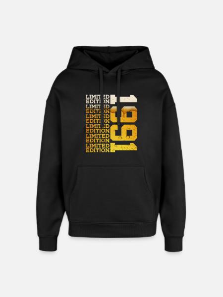 LIMITED EDITION 1991 BEER 35TH BIRTHDAY - Oversized Unisex Hoodie by Stanley/Stella - black