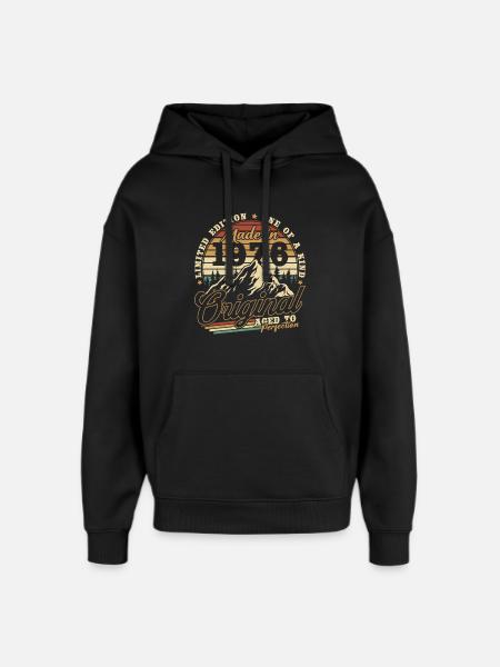 1976 Jahrgang Vintage Geburtstag Geschenk Retro - Oversized Unisex Hoodie von Stanley/Stella - Schwarz