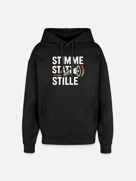 Stimme statt Stille Pride Statement Vielfalt - Oversized Unisex Hoodie von Stanley/Stella - Schwarz