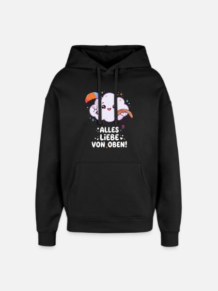 Fallschirmspringen Alles Liebe Von Oben - Oversized Unisex Hoodie von Stanley/Stella - Schwarz