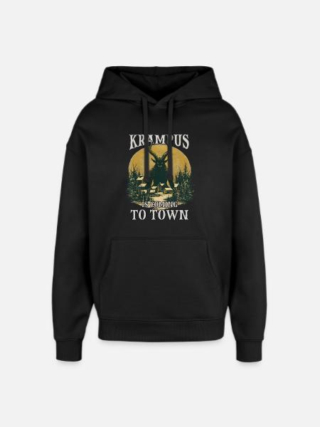 Krampus arrive en ville - Sweat à capuche unisexe Stanley/Stella Oversized - noir
