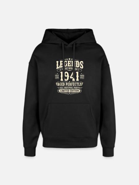 85-års fødselsdagsgave ægtemand 1941 Vintage Retro - Hættetrøje unisex Stanley/Stella Oversized - sort