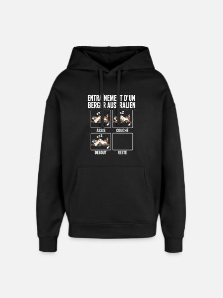 Chien Entraînement Berger Australien - Sweat à capuche unisexe Stanley/Stella Oversized - noir