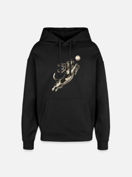 Basset Hound Race Baseball - Sweat à capuche unisexe Stanley/Stella Oversized - noir