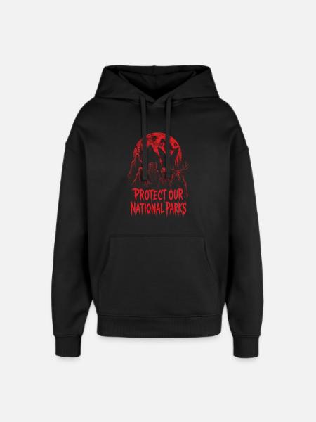 Cryptid Protect Our National Parks - Oversized Unisex Hoodie by Stanley/Stella - black