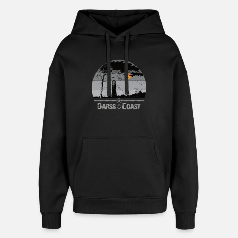 Darss Coast - Halbinsel Darss - Sweat à capuche unisexe Stanley/Stella Oversized - noir