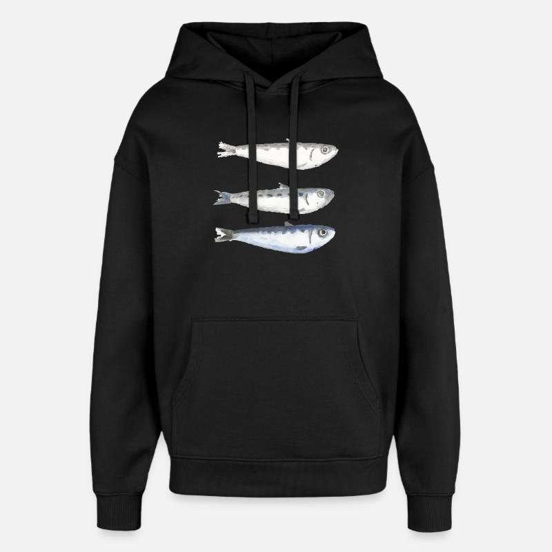 sardina - Stanley/Stella Oversized Felpa con cappuccio unisex - nero