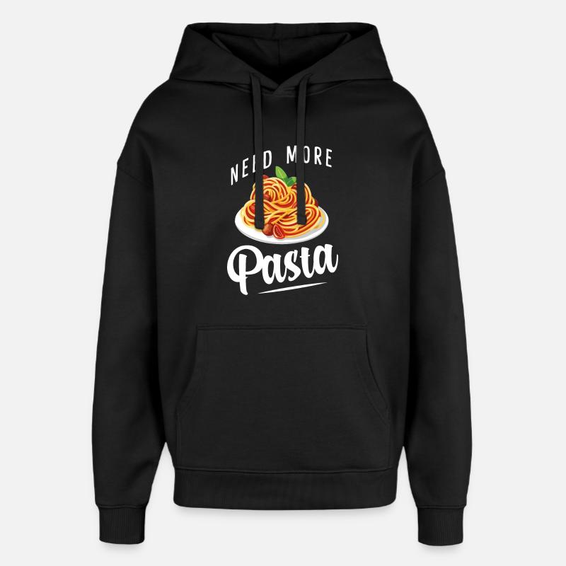 Spaghetti - Pâtes - Penne - Nudeln - Sweat à capuche unisexe Stanley/Stella Oversized - noir