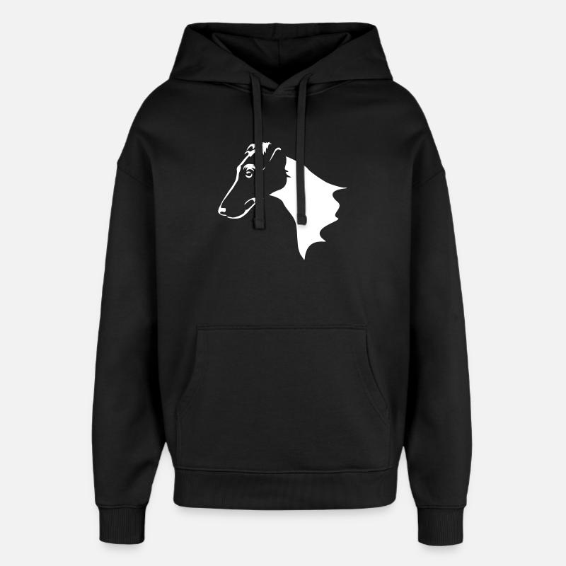 Foxterrier Kopf "Black Edition" - Oversized Unisex Hoodie von Stanley/Stella - Schwarz