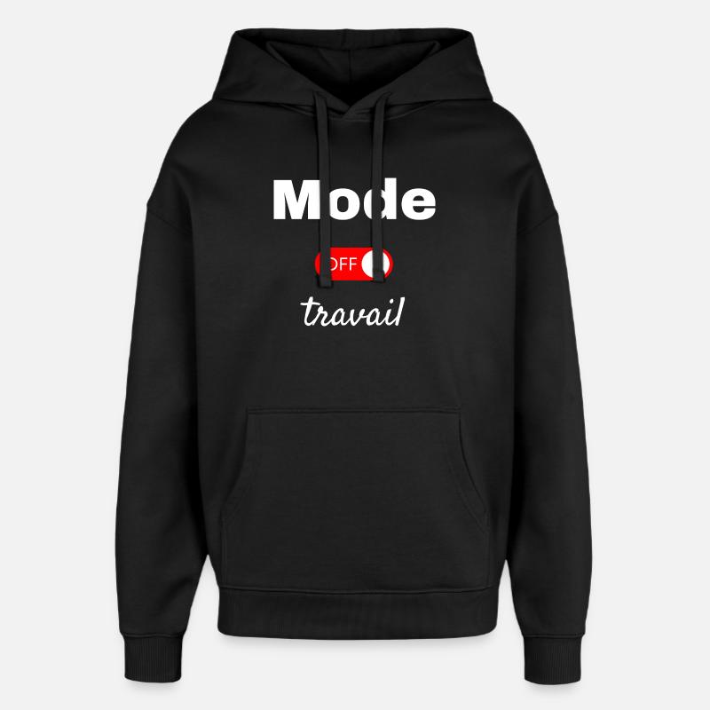 Mode travail off - Sweat à capuche unisexe Stanley/Stella Oversized - noir