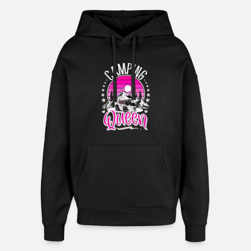 Camping Queen Camper Camping Grand-mère - Sweat à capuche unisexe Stanley/Stella Oversized - noir