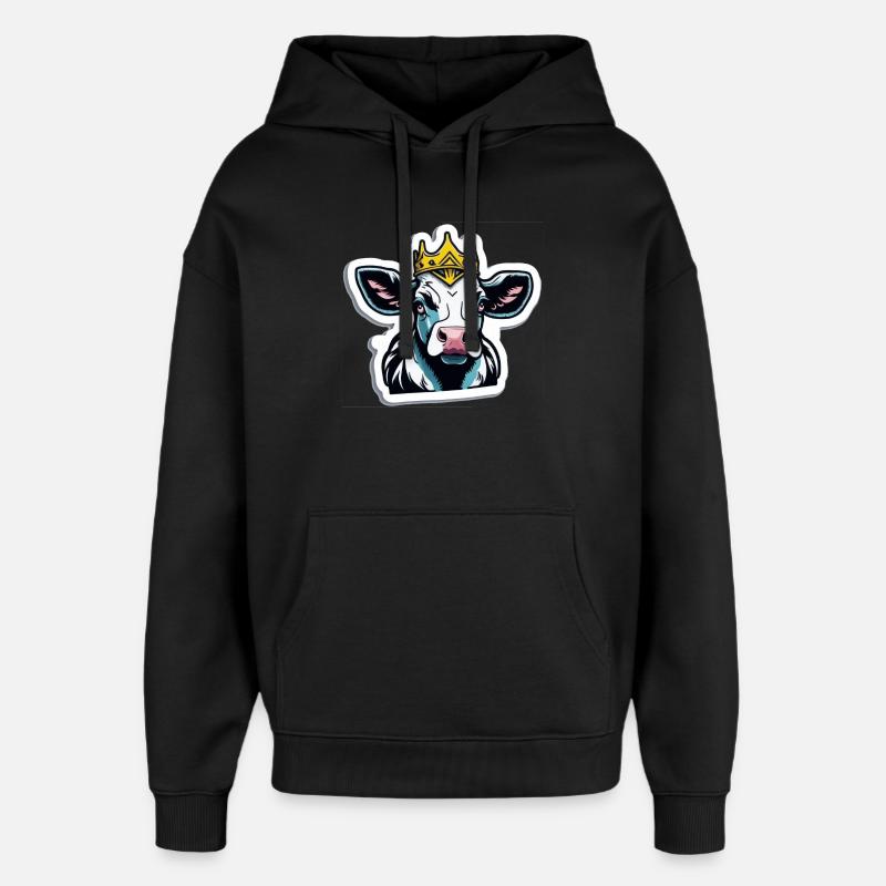 La vache est reine - Sweat à capuche unisexe Stanley/Stella Oversized - noir