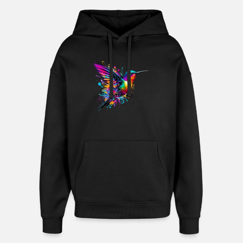 Kolibri - Oversized Unisex Hoodie von Stanley/Stella - Schwarz