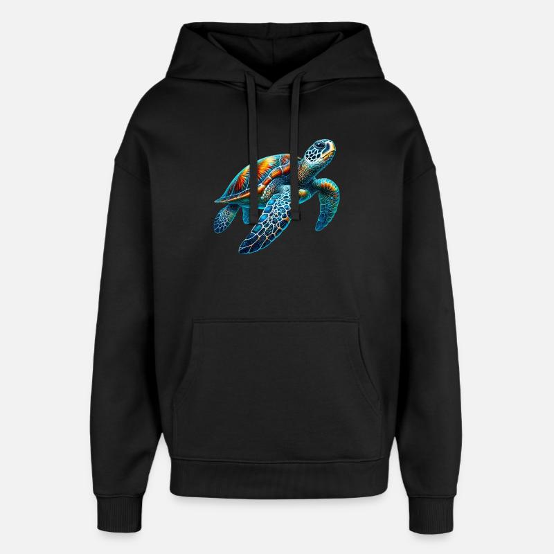 Turtle - Oversized Unisex Hoodie by Stanley/Stella - black