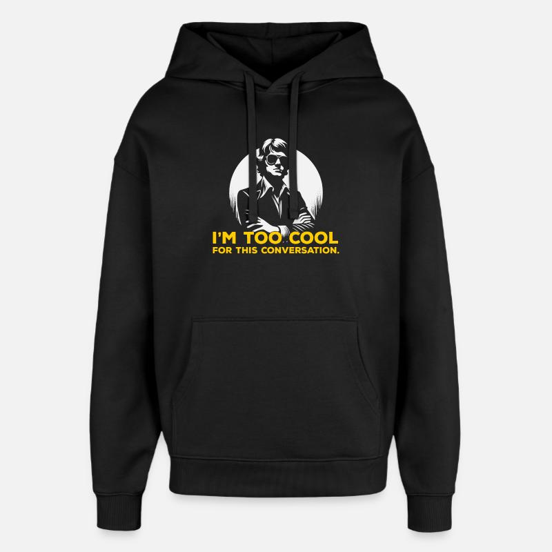 Bold Silhouette Slogan Tee - Oversized Unisex Hoodie by Stanley/Stella - black
