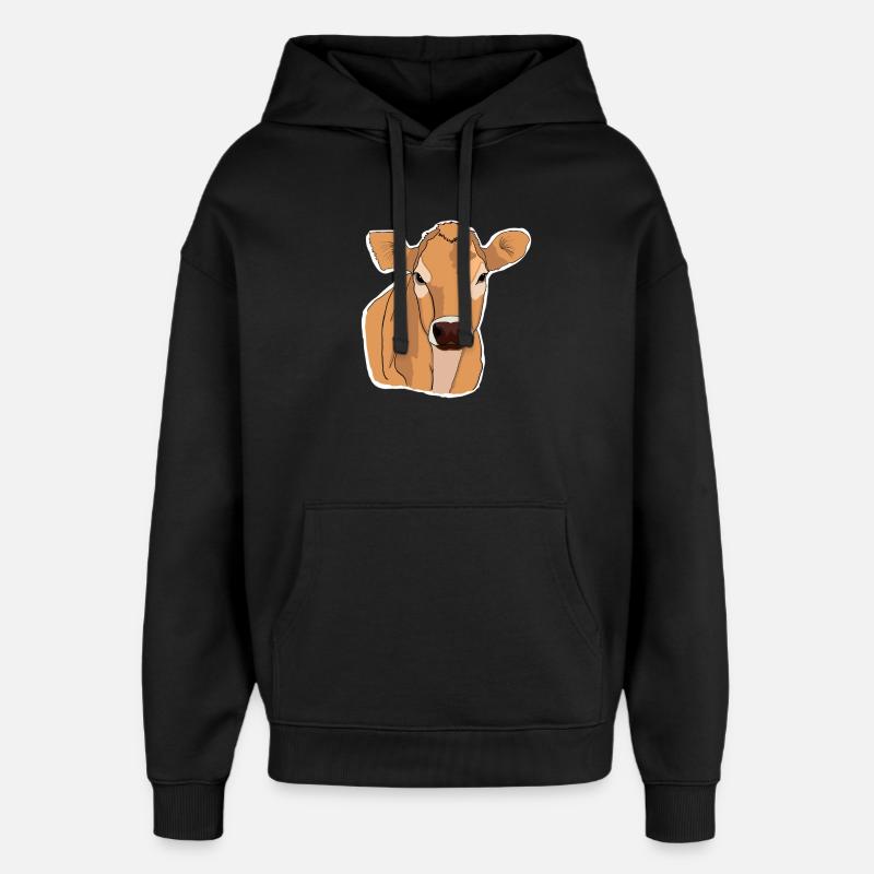 Vache Vaches - Sweat à capuche unisexe Stanley/Stella Oversized - noir