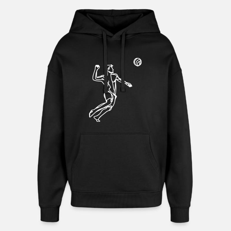 Croquis de beach-volley - Sweat à capuche unisexe Stanley/Stella Oversized - noir