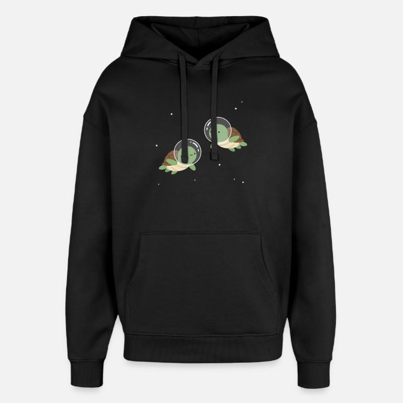 Tortues de l’espace mignonnes - Sweat à capuche unisexe Stanley/Stella Oversized - noir