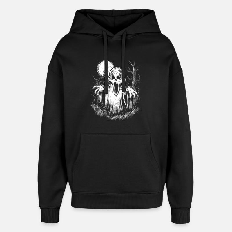 Fantôme d’Halloween effrayant - Monstre effrayant - Sweat à capuche unisexe Stanley/Stella Oversized - noir