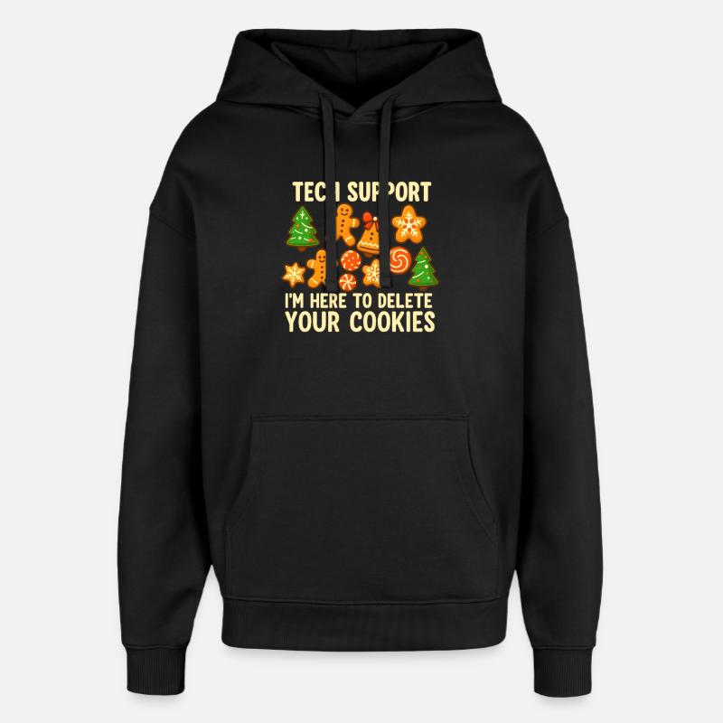 Support technique Cookie Noël Mème - Sweat à capuche unisexe Stanley/Stella Oversized - noir