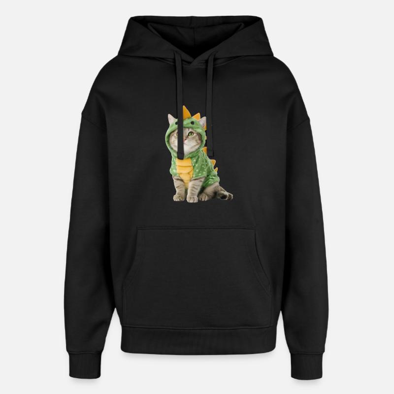 Costume de dinosaure Cat Dino Halloween - Sweat à capuche unisexe Stanley/Stella Oversized - noir