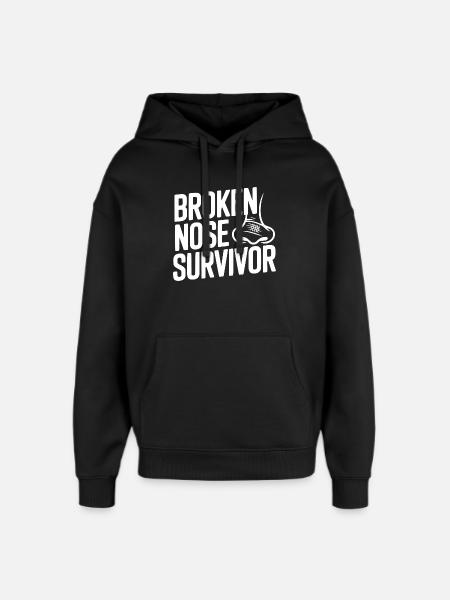 Broken Nose Survivor - Oversized Unisex Hoodie by Stanley/Stella - black