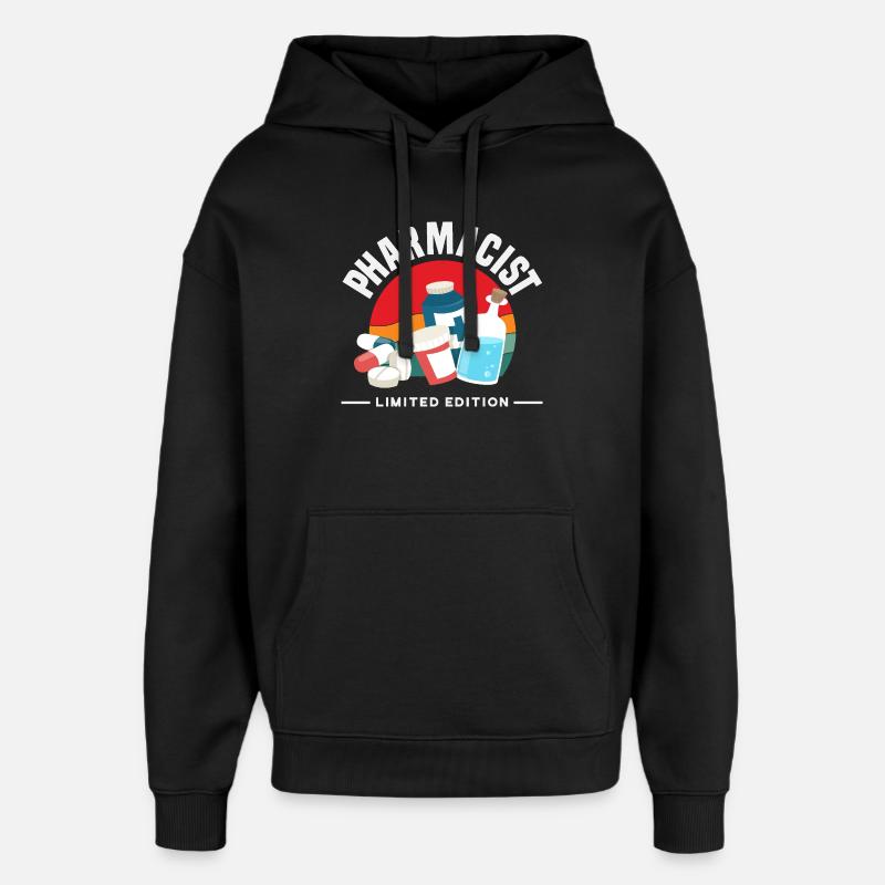 Apotheker Retro Pharmazietechniker - Oversized Unisex Hoodie von Stanley/Stella - Schwarz