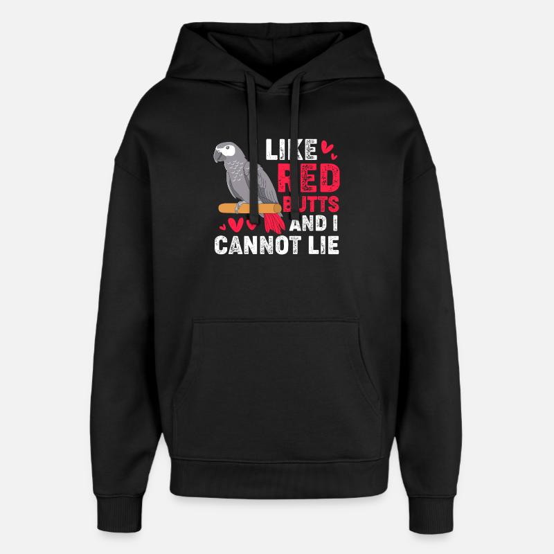 Papagei Grau - Oversized Unisex Hoodie von Stanley/Stella - Schwarz