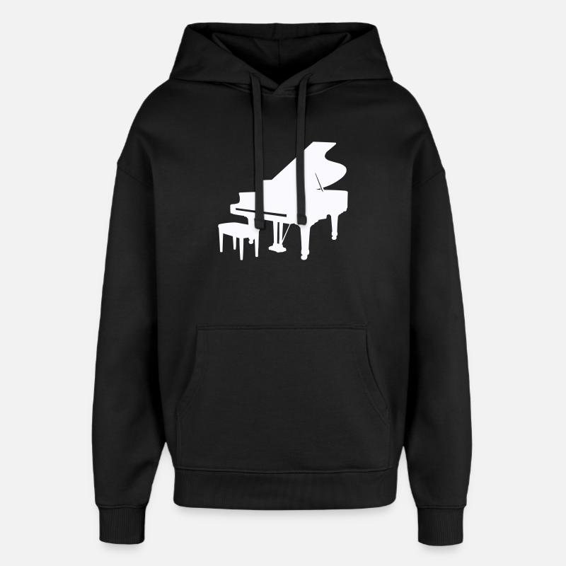 Piano Silhouette Monochrom - Oversized Unisex Hoodie von Stanley/Stella - Schwarz