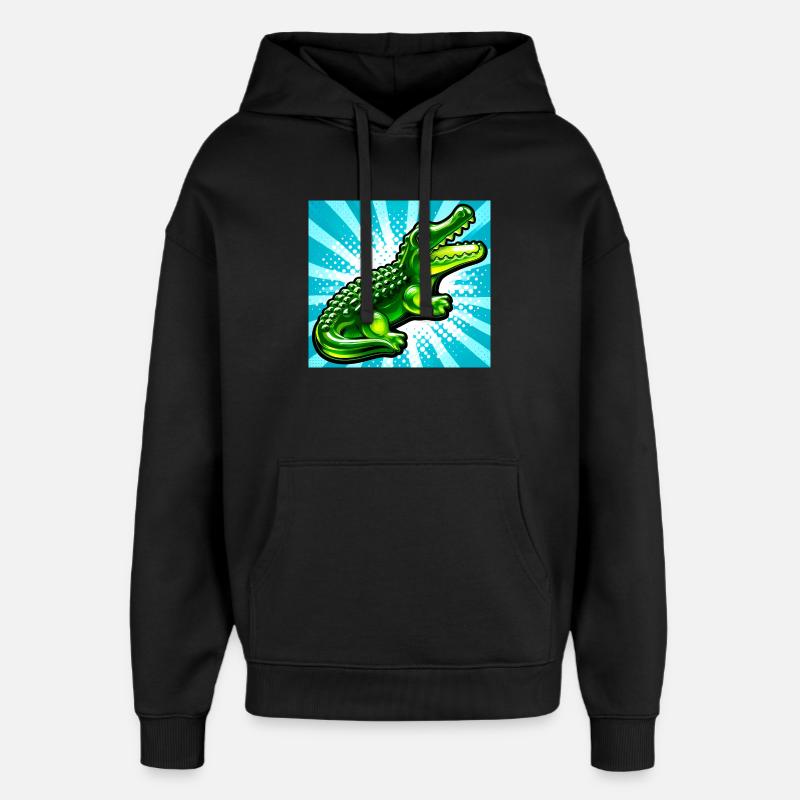 crocodile - Sweat à capuche unisexe Stanley/Stella Oversized - noir