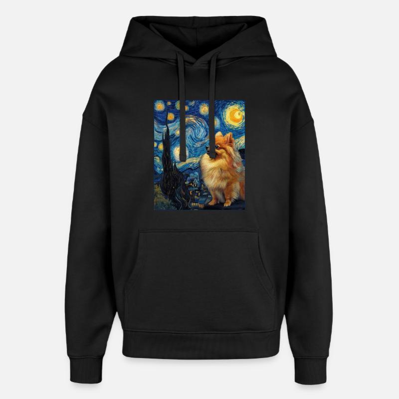 Zwergspitz Spitz Pomeranian - Oversized Unisex Hoodie by Stanley/Stella - black