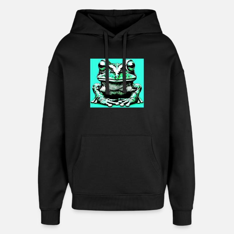 grenouille - Sweat à capuche unisexe Stanley/Stella Oversized - noir