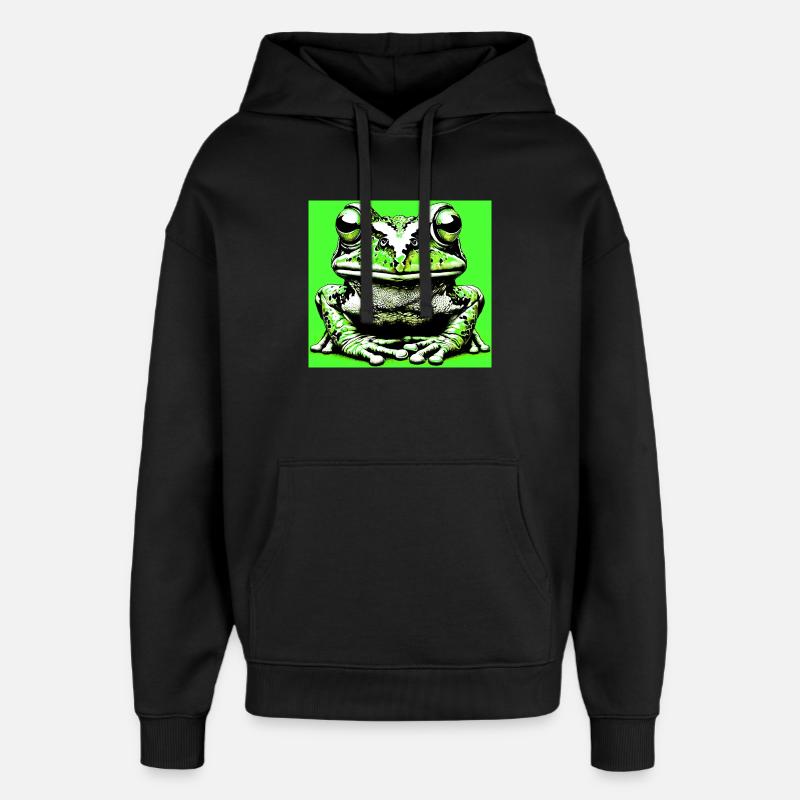 grenouille - Sweat à capuche unisexe Stanley/Stella Oversized - noir