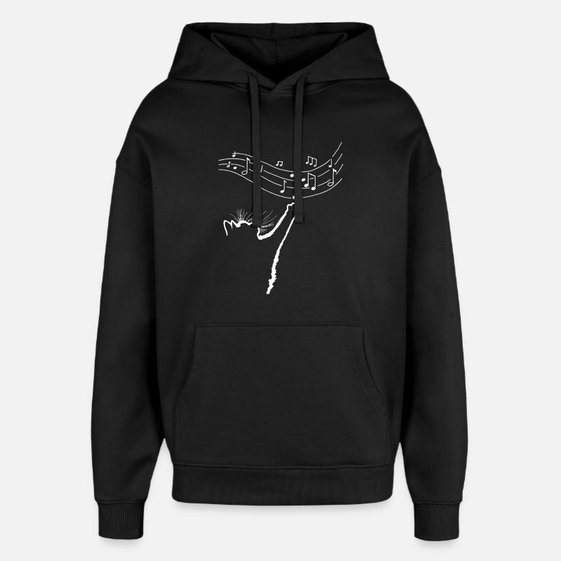 Le chat et la musique - Sweat à capuche unisexe Stanley/Stella Oversized - noir
