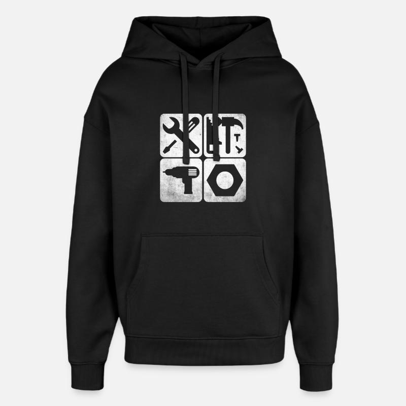 Tooling Tools - Oversized Unisex Hoodie by Stanley/Stella - black