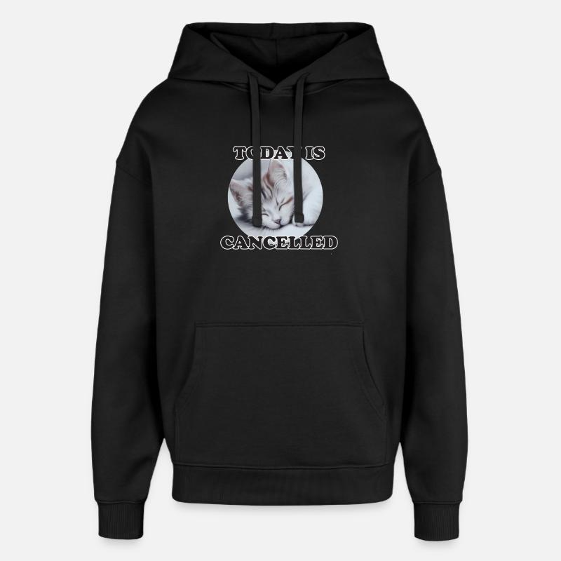 chat endormi - Sweat à capuche unisexe Stanley/Stella Oversized - noir