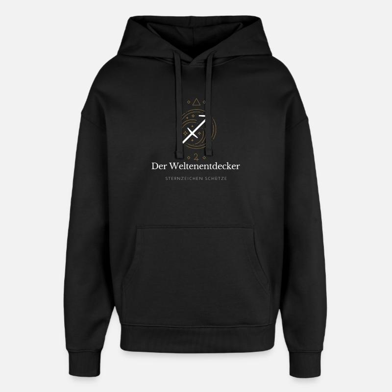 Der Weltenentdecker - Sternzeichen Schütze - Oversized Unisex Hoodie von Stanley/Stella - Schwarz