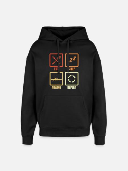 Manger Dormir Aviron Répéter - Sweat à capuche unisexe Stanley/Stella Oversized - noir