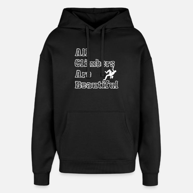 Tous les grimpeurs sont beaux mâles blancs - Sweat à capuche unisexe Stanley/Stella Oversized - noir