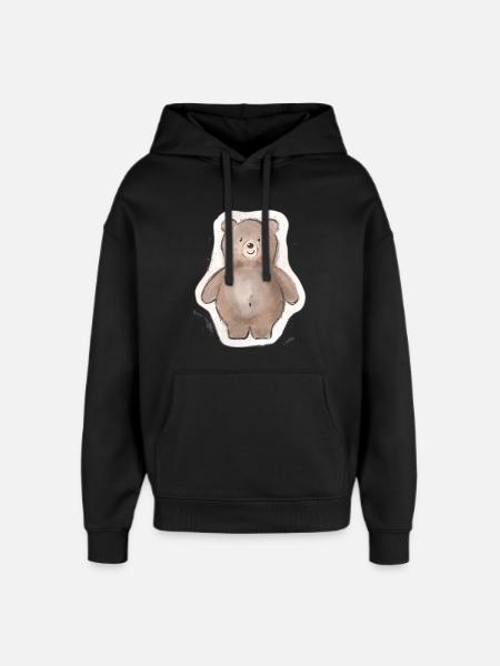 Dicker Bär - Oversized Unisex Hoodie von Stanley/Stella - Schwarz