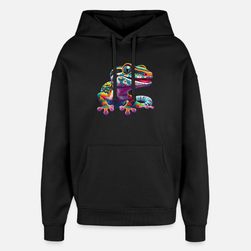 Gecko - Sweat à capuche unisexe Stanley/Stella Oversized - noir