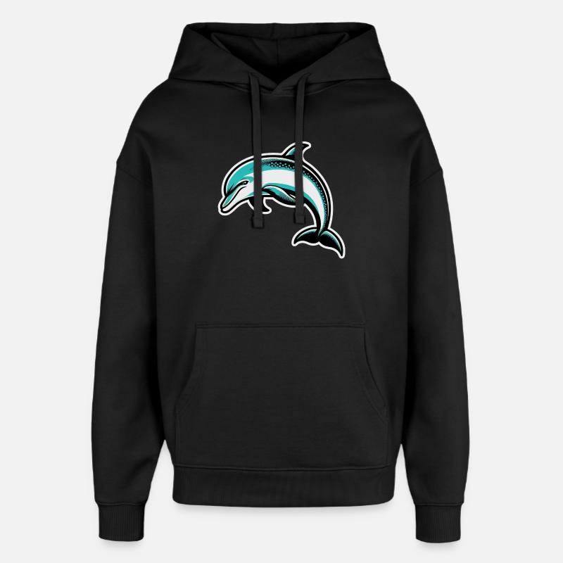 Delfin - Oversized Unisex Hoodie von Stanley/Stella - Schwarz