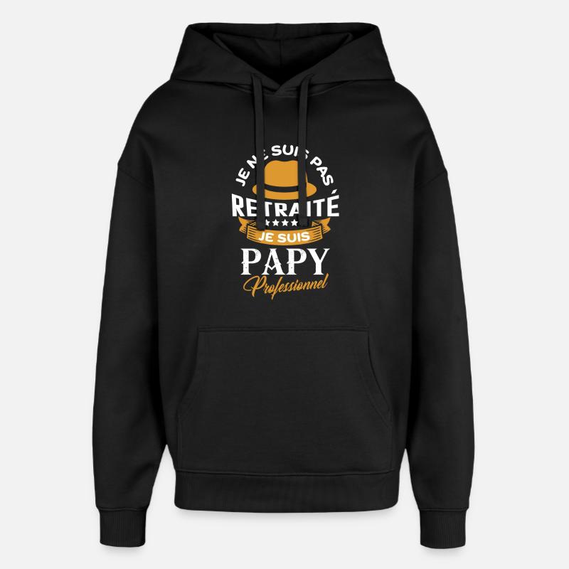 Retraité papy professionnel - Sweat à capuche unisexe Stanley/Stella Oversized - noir