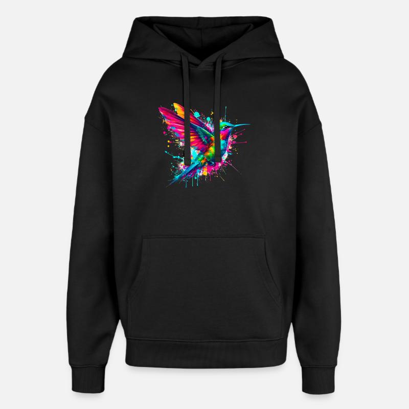 Kolibri - Oversized Unisex Hoodie von Stanley/Stella - Schwarz