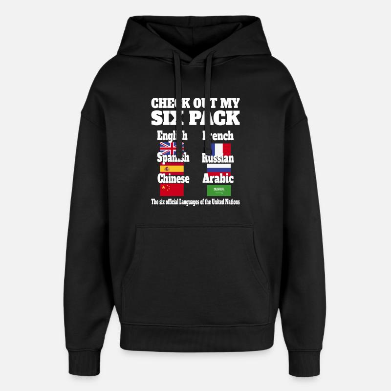 Sprachen Sixpack - Oversized Unisex Hoodie von Stanley/Stella - Schwarz