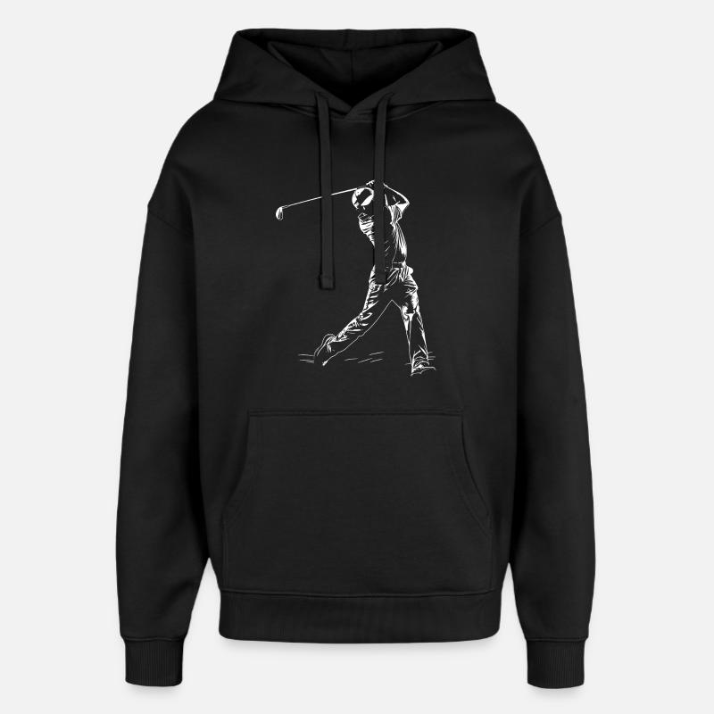 Croquis du golfeur - Sweat à capuche unisexe Stanley/Stella Oversized - noir