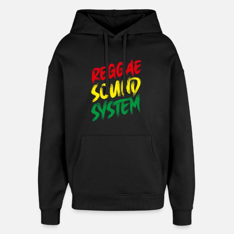 Reggae Sound System - Rasta - Jamaïque - Sweat à capuche unisexe Stanley/Stella Oversized - noir
