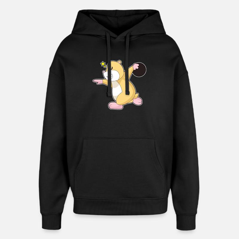 Hamster Bowling Boule de bowling - Sweat à capuche unisexe Stanley/Stella Oversized - noir