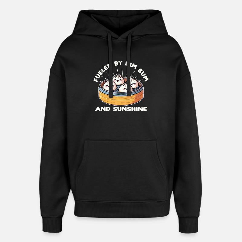 Dim Sum Soleil Joyeux - Sweat à capuche unisexe Stanley/Stella Oversized - noir
