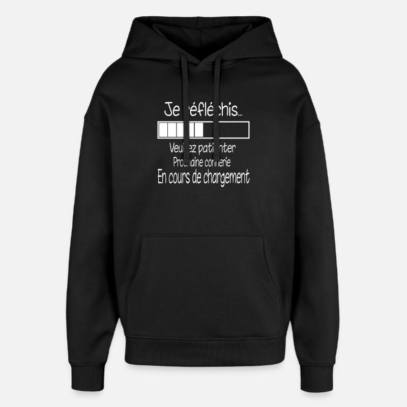 I'm thinking... Loading - Oversized Unisex Hoodie by Stanley/Stella - black